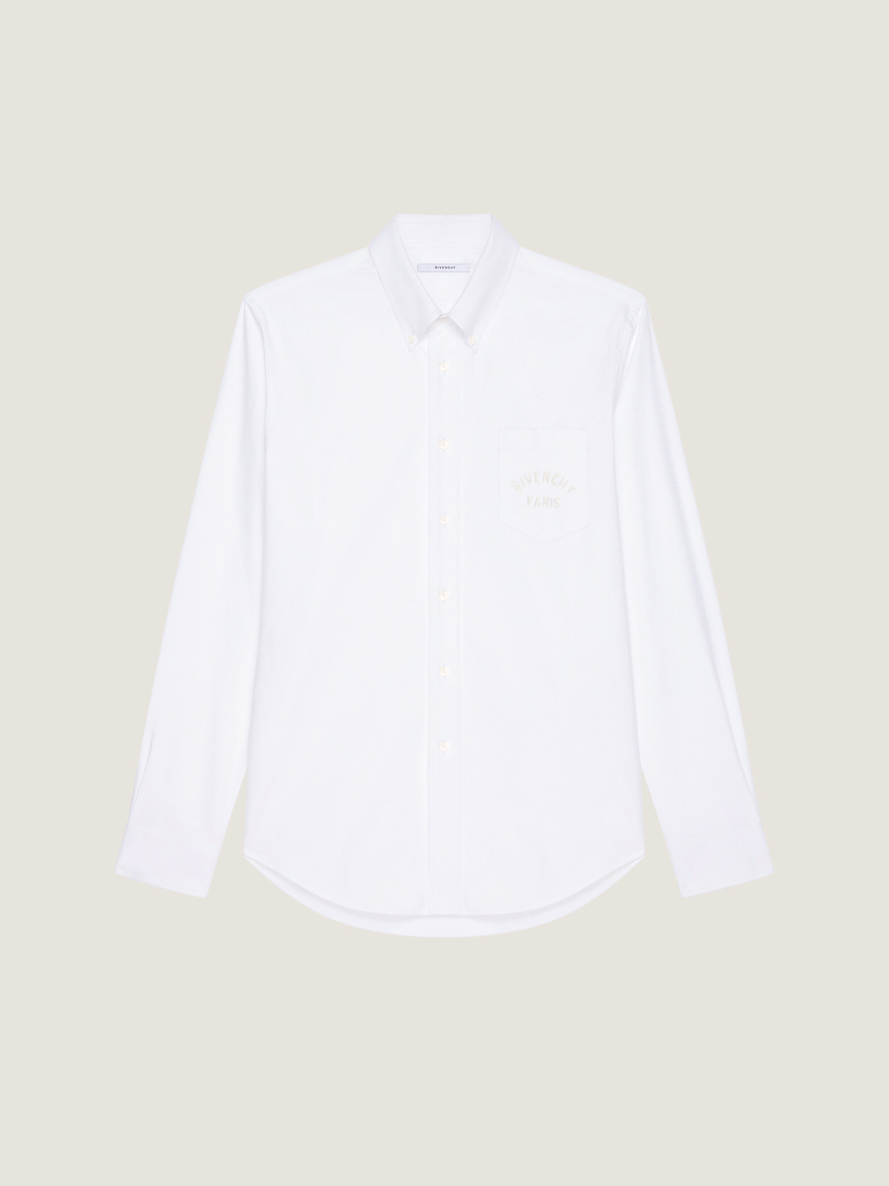 Shirt in cotton oxford with GIVENCHY Paris embroidery